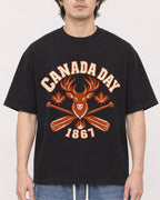 Mockup Boxy Heavyweight Tee Black male close-up 03