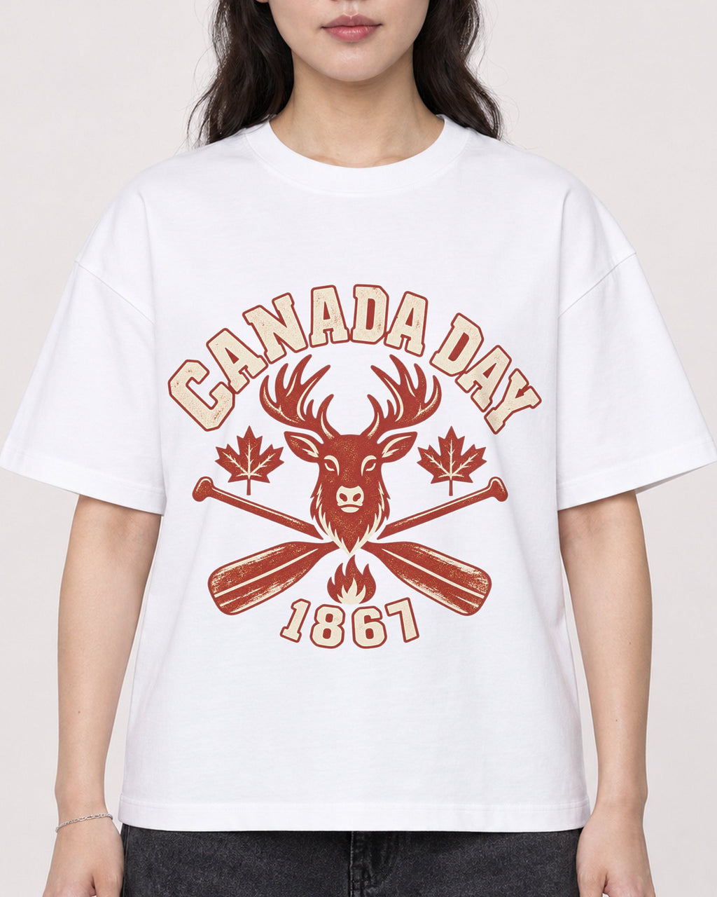 Mockup Boxy Heavyweight Tee White female close-up 03