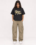 Mockup Boxy Heavyweight Tee Black female full-body 06