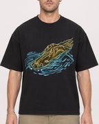 Mockup Boxy Heavyweight Tee Black male close-up 08