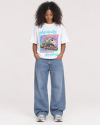 Mockup Boxy Heavyweight Tee White female full-body 05