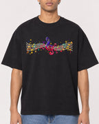 Mockup Boxy Heavyweight Tee Black male close-up 10
