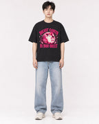 Mockup Boxy Heavyweight Tee Black male full-body 01