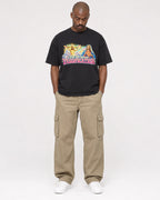 Mockup Boxy Heavyweight Tee Black male full-body 44