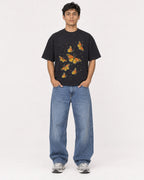 Mockup Boxy Heavyweight Tee Black male full-body 46