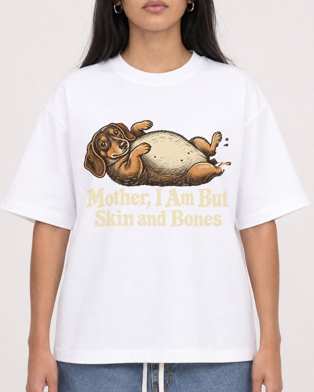 Mockup Boxy Heavyweight Tee White female close-up 46