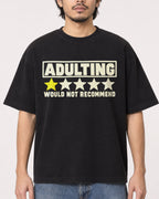 Mockup Boxy Heavyweight Tee Black male close-up 22
