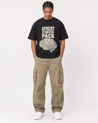 Mockup Boxy Heavyweight Tee Black male full-body 40