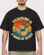 Mockup Boxy Heavyweight Tee Black male close-up 12