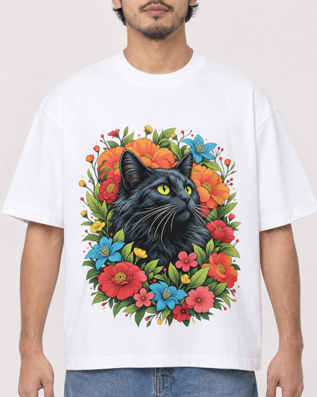 Mockup Boxy Heavyweight Tee White male close-up 02
