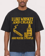 Mockup Boxy Heavyweight Tee Black male close-up 14