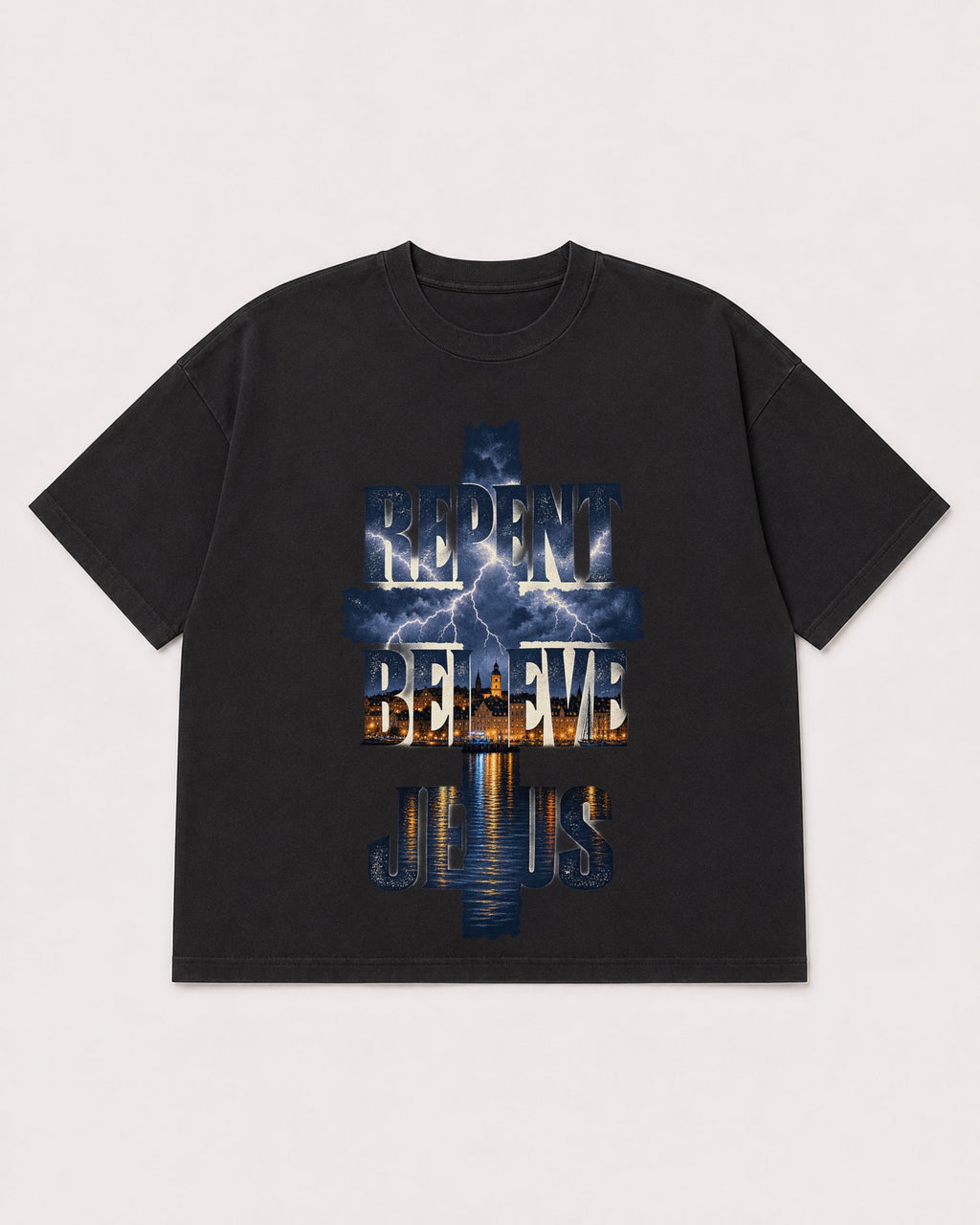 Mockup Boxy Heavyweight Tee Black product