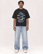 Mockup Boxy Heavyweight Tee Black male full-body 05