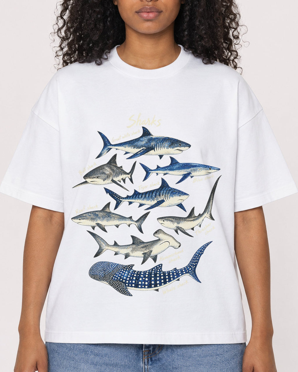 Mockup Boxy Heavyweight Tee White female close-up 05