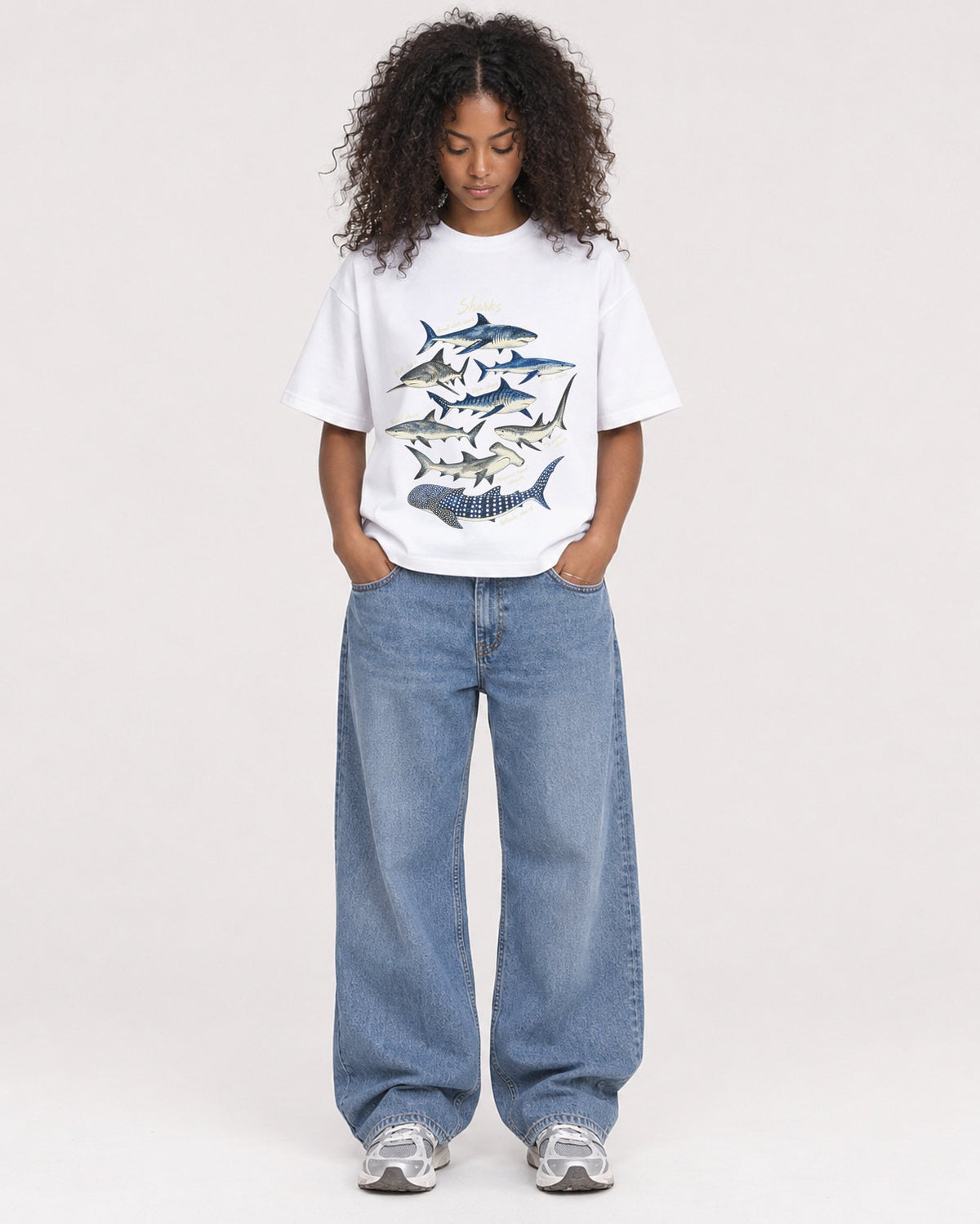 Mockup Boxy Heavyweight Tee White female full-body 05