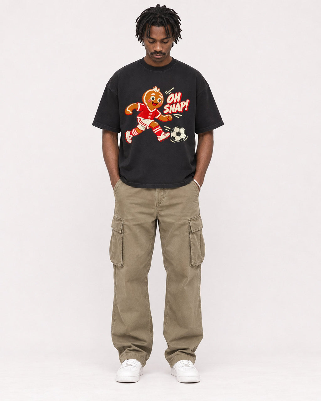 Mockup Boxy Heavyweight Tee Black male full-body 04