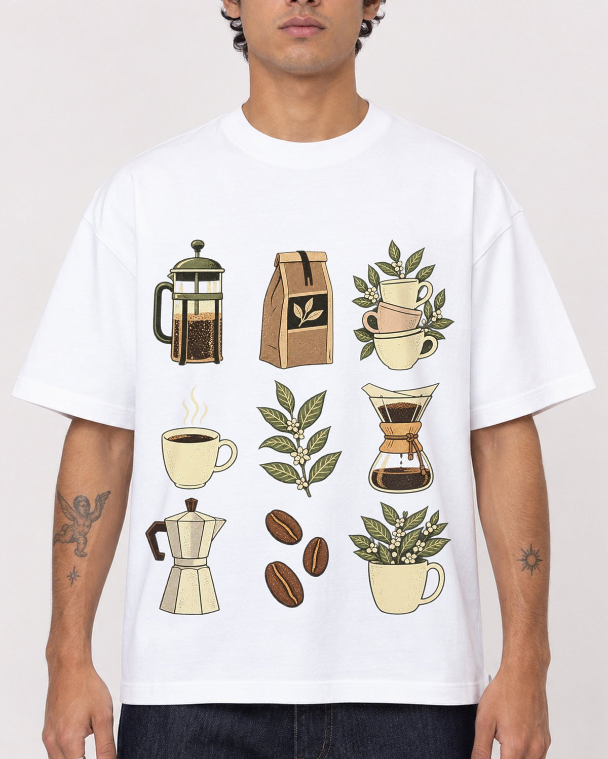 Mockup Boxy Heavyweight Tee White male close-up 06