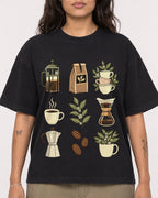Mockup Boxy Heavyweight Tee Black female close-up 06