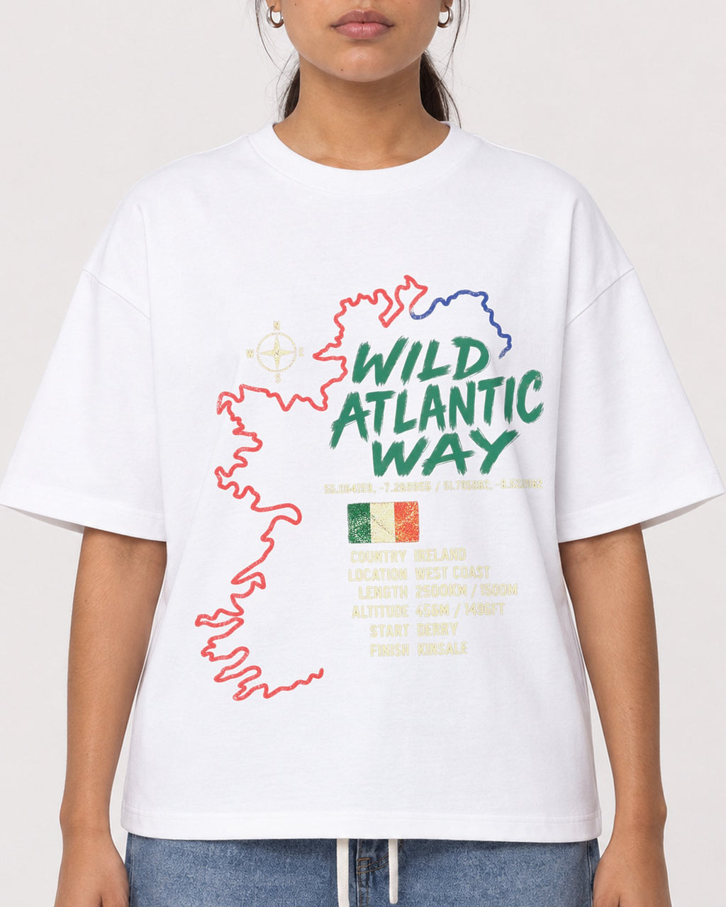 Mockup Boxy Heavyweight Tee White female close-up 16