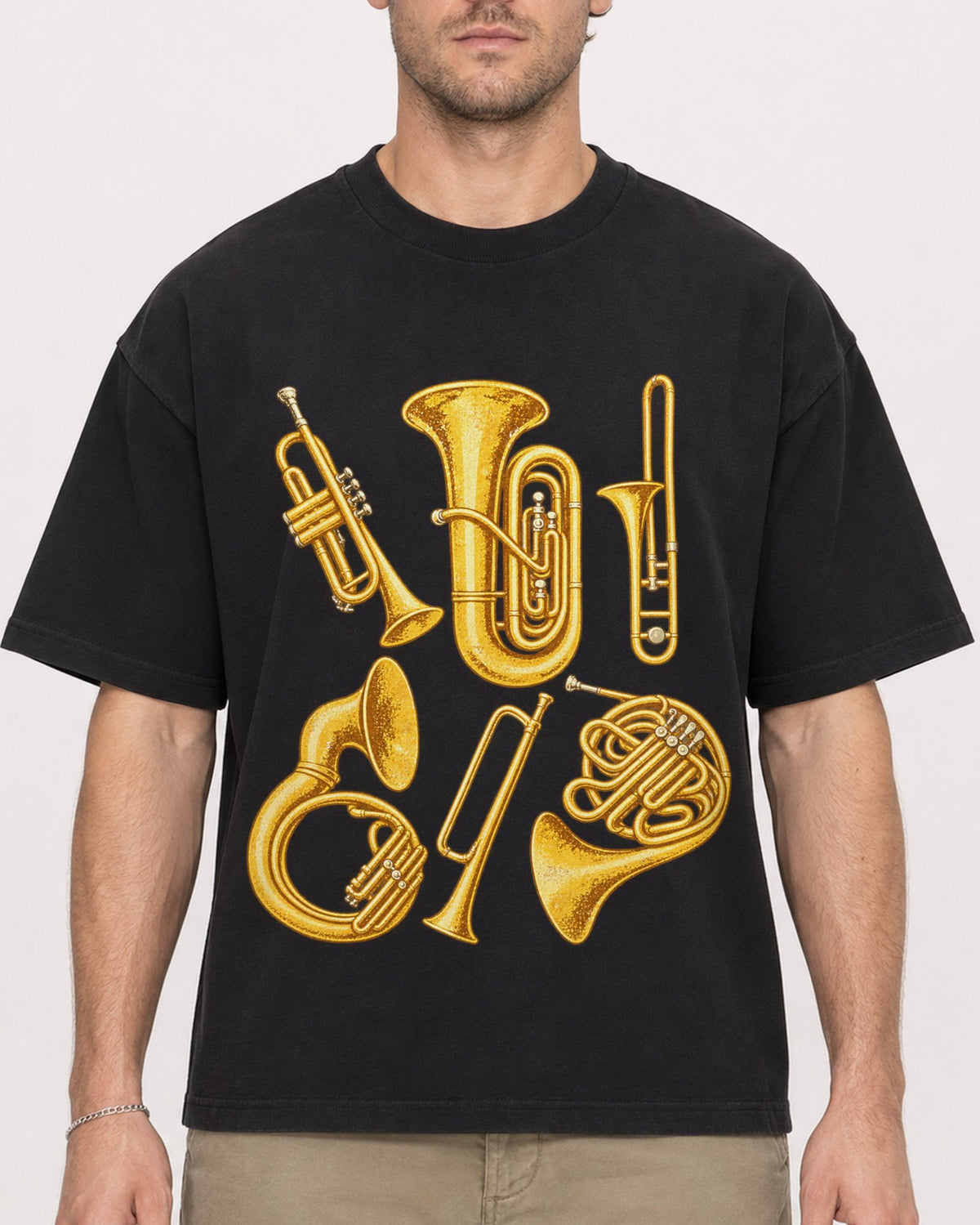 Mockup Boxy Heavyweight Tee Black male close-up 08