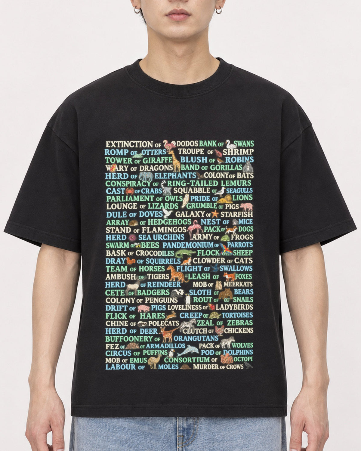 Mockup Boxy Heavyweight Tee Black male close-up 01