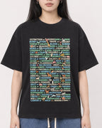 Mockup Boxy Heavyweight Tee Black female close-up 01