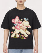Mockup Boxy Heavyweight Tee Black male close-up 01