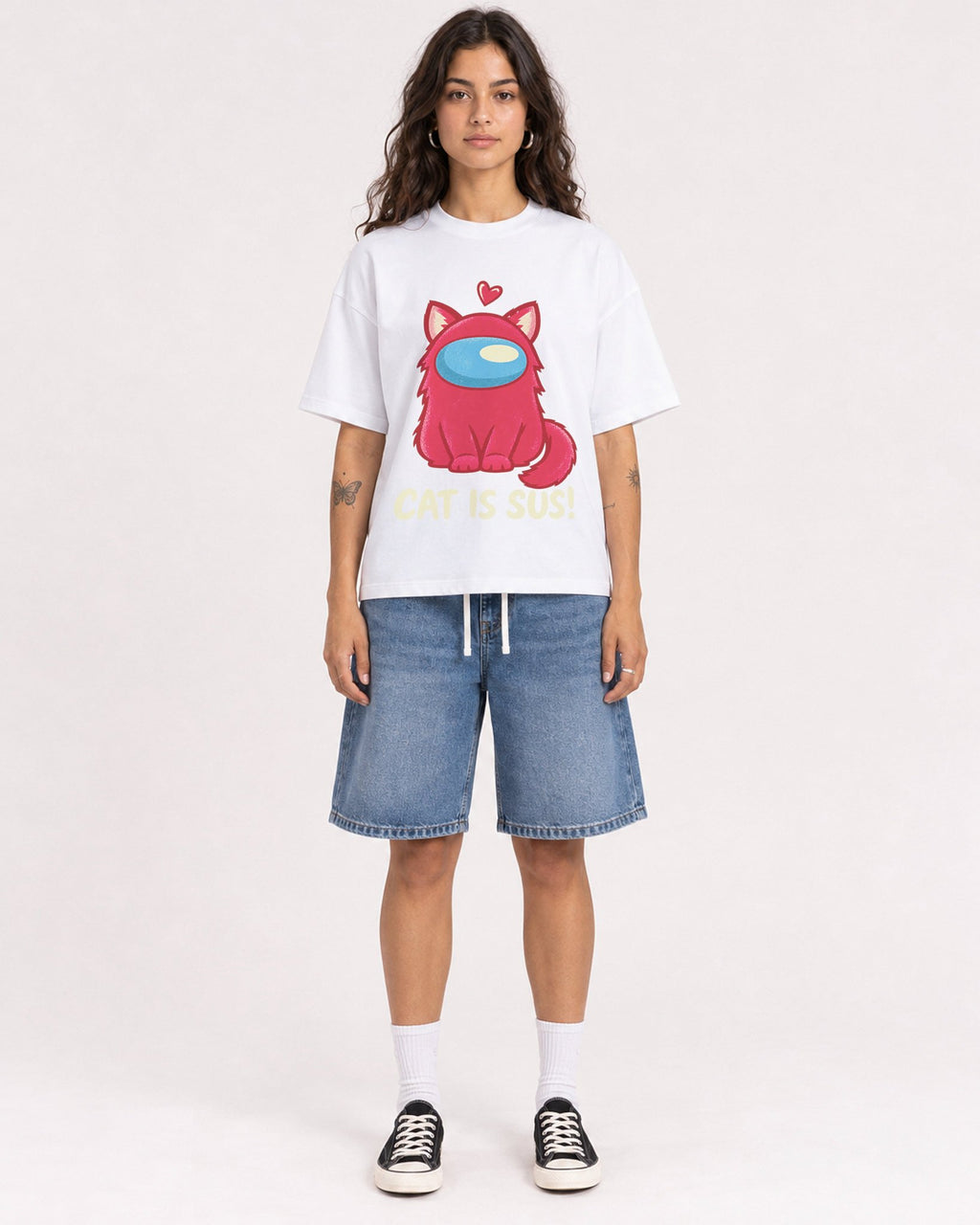 Mockup Boxy Heavyweight Tee White female full-body 06