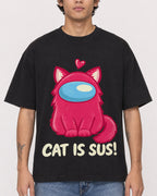 Mockup Boxy Heavyweight Tee Black male close-up 06