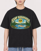Mockup Boxy Heavyweight Tee Black male close-up 11
