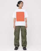 Mockup Boxy Heavyweight Tee White female full-body 12