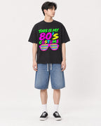 Mockup Boxy Heavyweight Tee Black male full-body 31