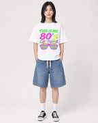 Mockup Boxy Heavyweight Tee White female full-body 31