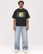Mockup Boxy Heavyweight Tee Black male full-body 05