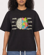 Mockup Boxy Heavyweight Tee Black female close-up 05