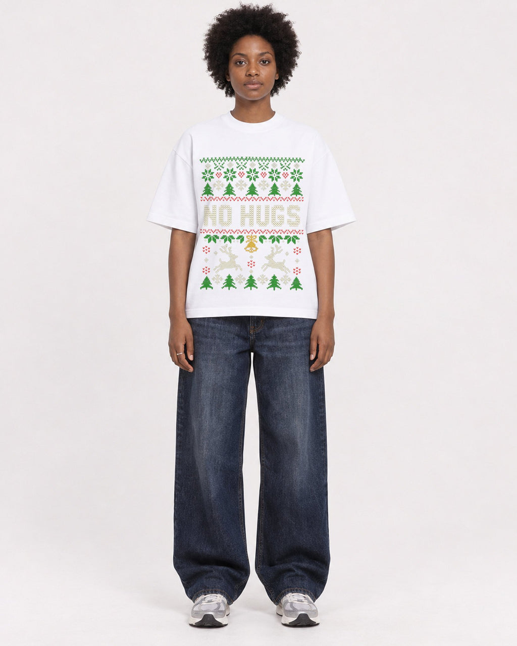 Mockup Boxy Heavyweight Tee White female full-body 14