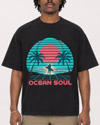 Mockup Boxy Heavyweight Tee Black male close-up 04