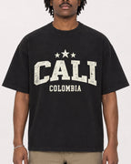 Mockup Boxy Heavyweight Tee Black male close-up 04