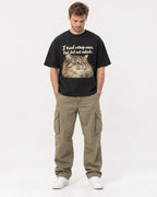 Mockup Boxy Heavyweight Tee Black male full-body 08