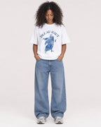 Mockup Boxy Heavyweight Tee White female full-body 05