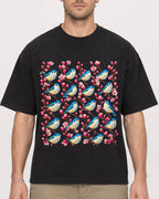 Mockup Boxy Heavyweight Tee Black male close-up 08