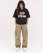 Mockup Boxy Heavyweight Tee Black female full-body 02