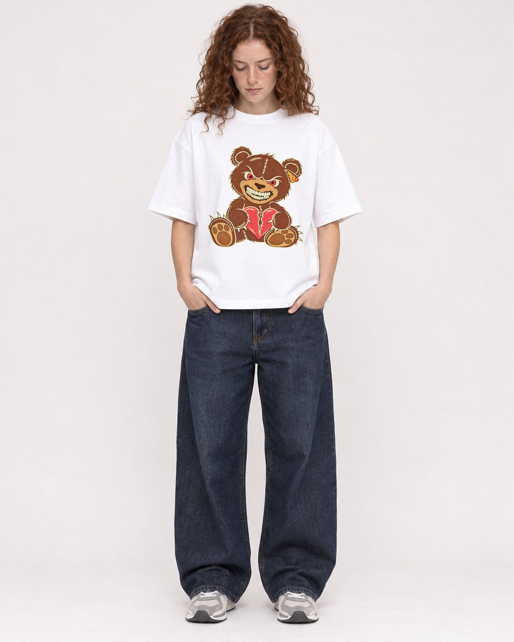 Mockup Boxy Heavyweight Tee White female full-body 09