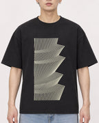 Mockup Boxy Heavyweight Tee Black male close-up 01
