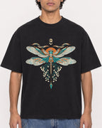 Mockup Boxy Heavyweight Tee Black male close-up 26