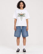 Mockup Boxy Heavyweight Tee White female full-body 26
