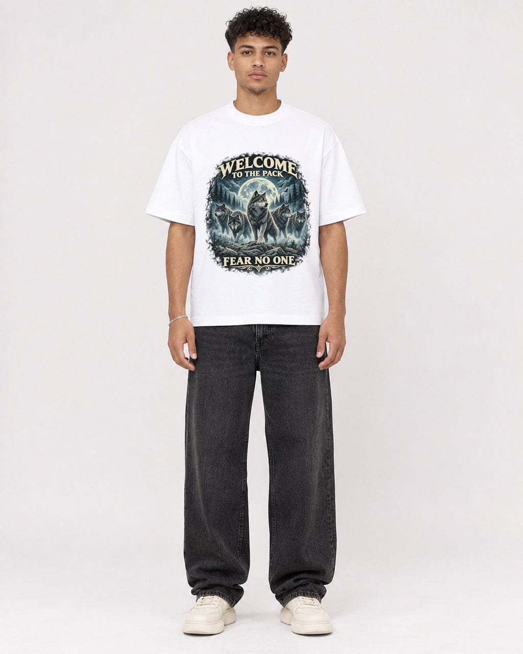 Mockup Boxy Heavyweight Tee White male full-body 20