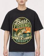 Mockup Boxy Heavyweight Tee Black male close-up 01