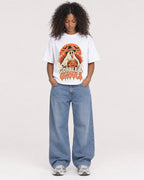 Mockup Boxy Heavyweight Tee White female full-body 05