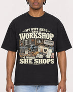 Mockup Boxy Heavyweight Tee Black male close-up 05